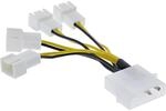 InLine L&uuml;fter Adapterkabel, 4x L&uuml;fter 3pol. an 13,34cm (5,25")