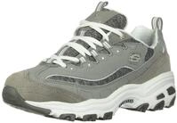 Skechers Damen D'lites Me Time Sneaker, Gray Trubuck Mesh White Trim, 35 EU