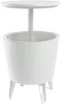 Keter CoolBar Partytisch wei&szlig;, inklusive K&uuml;hlfach, 49,5 x 49,5 x 57-84,5 cm,