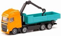 Siku 1683, Volvo Abrollkipper mit Kran, Metall/Kunststoff, Orange/T&uuml;rkis,...
