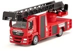 Siku 2114, MAN Feuerwehr Drehleiter, 1:50, Metall/Kunststoff, Rot, Ausziehbare