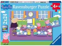 Ravensburger Kinderpuzzle - 09099 Peppa in der Schule - Puzzle für Kinder ab 4