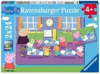 Ravensburger Puzzle Peppa Wutz in der Schule - 2x24 Teile Puzzle ab 4 | 2x24...
