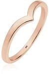 Elli Ring Damen V-Form Geo Stacking in 925 Sterling Silber Ros&eacute;vergoldet