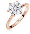 Elli Ring Damen Verlobung mit Kristall in 925 Sterling Silber Ros&eacute;vergoldet