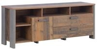 FORTE Clif TV-Unterschrank mit 1 T&uuml;r und 2 Schubladen, Holzwerkstoff, Old &ndash; Wood