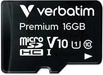 Verbatim Premium microSD HC Speicherkarte - 16 GB - inkl. Adapter, Class 10,...
