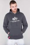 Alpha Industries Basic Hoody Kapuzensweat f&uuml;r Herren Greyblack