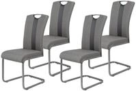 Hela Tische, 4er Set Schwingstuhl Amber2, Bezug Kunstleder Anthrazit,...