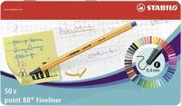 STABILO - Fineliner - point 88-50er Metalletui - 2x blau, rot, schwarz