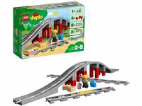 LEGO DUPLO Eisenbahnbrücke und Schienen-Set, Kinderspielzeug mit Signalstein,
