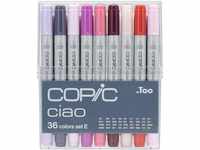 COPIC Ciao Marker Set E mit 36 Farben, Allround Layoutmarker, im praktischen