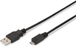 DIGITUS USB 2.0 Anschlusskabel - 1.8 m - USB A (St) zu USB Micro B (St) - 480 Mbit/s