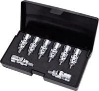 KS Tools 917.1490 1/4 CHROMEplus Bit-Stecknuss-Satz mit Gelenk TX, 8-tlg....