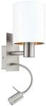 EGLO LED Wandlampe Pasteri, 2 flammige Textil Wandleuchte, Material: Stahl, Stoff,