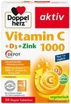Doppelherz Vitamin C 1000 + D3 + Zink &ndash; Hochdosiert mit Vitamin C, Zink und Vitamin