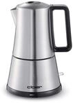 Cloer 5918 Moka Maker, elektrischer Espressokocher f&uuml;r 3-4 Tassen, Edelstahleinsatz,