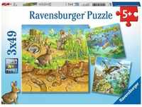 Ravensburger Kinderpuzzle - 08050 Tiere in ihren Lebensräumen - Puzzle für...