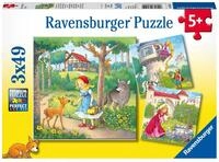 Ravensburger Puzzle Rapunzel, Rotk&auml;ppchen & der Froschk&ouml;nig - 3x49 Teile