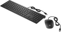 HP Pavilion 400 Bundle (4CE97AA) Tastatur und Maus mit Kabel (QWERTY, 1.600 dpi,