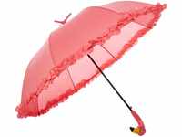 Esschert Design Regenschirm Flamingo mit Rüschen aus Pongee Seide, ABS und...