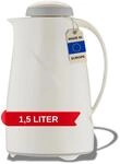 Helios Isolierkanne Wave, 1,5 Liter, Kunststoff, wei&szlig;, Drehverschluss,