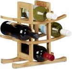 Relaxdays Weinregal aus Bambus, f&uuml;r 9 handels&uuml;bliche Flaschen, originelles Design,