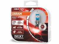 OSRAM NIGHT BREAKER LASER HB4, +150% mehr Helligkeit, Halogen-Scheinwerferlampe,