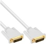 InLine 17783W DVI-D Kabel, digital 24+1 Stecker / Stecker, Dual Link, wei&szlig; / gold,