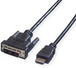 VALUE Kabel DVI (18+1) ST - HDMI ST, schwarz, 5 m