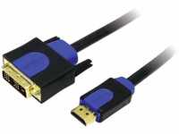 LogiLink DVI/HDMI Anschlusskabel 1.00m CHB3101 vergoldete Steckkontakte,...