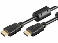 Goobay 31912 HDMI High Speed Kabel mit Ethernet & 2 Feritkernen, 4K, Ultra-HD,