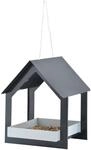 Esschert Design Futterhaus, h&auml;ngend, in anthrazit/wei&szlig;, aus dem Material Metall ,