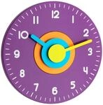 TFA Dostmann Wanduhr, f&uuml;r das Kinderzimmer, leise durch Sweep-Uhrwerk, bunt,