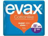Evax Cottonlike Wing Pads, Super, 12 Einheiten, Sparformat, bis zu 100% sauber...