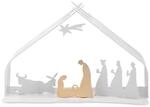 Alessi BM09 W Bark Crib Krippe,Stahl, epoxidharzlackiert, wei&szlig; und goldenem Stahl
