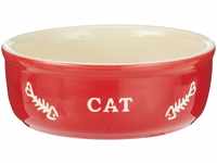 Nobby Katzen Keramikschale CAT, rot / beige Ø13,5 X 5 cm, 1 Stück