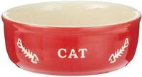 Nobby Katzen Keramikschale CAT, rot/beige &Oslash;13,5 X 5 cm, 1 St&uuml;ck