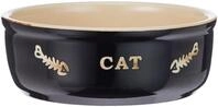 Nobby Katzen Keramikschale Cat, schwarz/beige &Oslash;13,5 x 5 cm, 0,25 ltr.