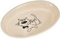 Nobby Katzen Keramik Schale oval, creme / beige, 17 x 11 x 2,5 cm