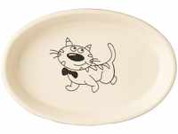 Nobby Katzen Keramik Schale oval, hellbraun / beige 17 X 11 X 2,5 cm, 1 Stück