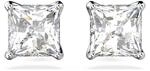 Swarovski Stilla Attract Ohrstecker, Kristall im Kissenschliff, Wei&szlig;, Rhodiniert