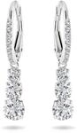 Swarovski Stilla Attract Trilogy Ohrringe, Weiss, Rhodiniert