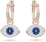 Swarovski Symbolica Ohrringe, B&ouml;ser Blick, Blau, Ros&eacute;gold-Legierungsschicht