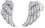Engelsrufer Fl&uuml;gel Ohrstecker f&uuml;r Damen 925er-Sterlingsilber Wei&szlig;e Zirkonia