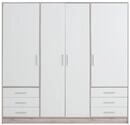 FORTE Jupiter Schrank 200 210, Kleiderschrank, Dreht&uuml;renschrank, 4-t&uuml;rig, mit 6