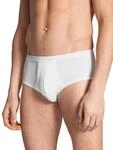 CALIDA Twisted Cotton Slip, Unterhose Herren, mit Eingriff, aus 100% Baumwolle Weiss