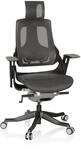hjh OFFICE 640350 Profi B&uuml;rostuhl SPEKTRE Netz Schwarz/Grau ergonomischer Drehstuhl