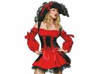 LEG AVENUE 83157 - Samt Piraten Kostüm Mit Schnüren Damen Karneval Kostüm