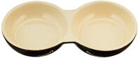 Nobby Katzen Keramik Doppelnapf CAT, schwarz/beige 22 x 11,5 x 3,5 cm, 1 St&uuml;ck